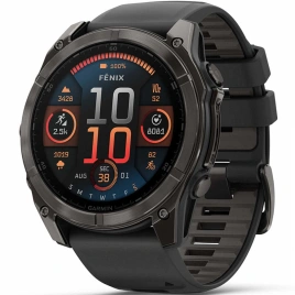 Смарт-часы Garmin Fenix 8 51mm Amoled Sapphire (010-02905-21) Carbon Gray DLC Titanium with Black/Pebble Gray Silicone Band