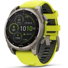 Смарт-часы Garmin Fenix 8 47mm Solar Sapphire (010-02906-21) Carbon Gray DLC Titanium with Yellow/Graphite Silicone Band