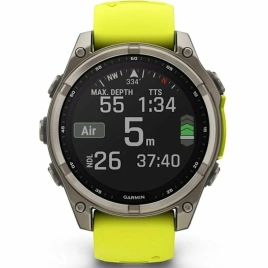 Смарт-часы Garmin Fenix 8 51mm Solar Sapphire (010-02907-21) Carbon Gray DLC Titanium with Yellow/Graphite Silicone Band