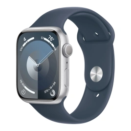 Смарт-часы Apple Watch Series 9 41mm Silver Aluminum Case with Storm Blue Sport Band S/M (MR903)