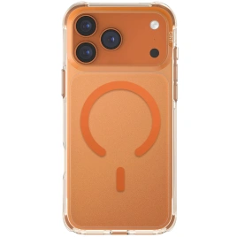Чехол Uniq LifePro Xtreme Anti-FingerprintSlim Hybrid Case with MagClick для iPhone 17 Pro Max Frost Clear/Volt Orange