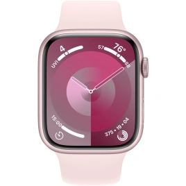 Смарт-часы Apple Watch Series 9 45mm Pink Aluminum Case with Light Pink Sport Band M/L (MR9H3)