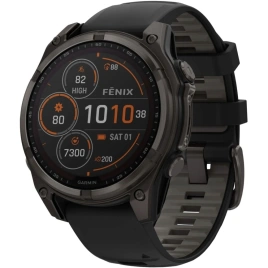 Смарт-часы Garmin Fenix 8 51mm Solar Sapphire (010-02907-11) Carbon Gray DLC Titanium with Black/Pebble Gray Silicone Band