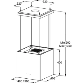 Встраиваемая вытяжка Korting KHA 40828 GN Black