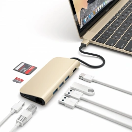 Хаб Satechi USB-C 8 в 1 (ST-TCMAG) Gold