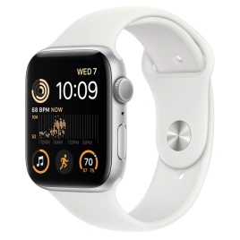 Смарт-часы Apple Watch Series SE GPS 44mm Silver/White Sport Band (MNK23)