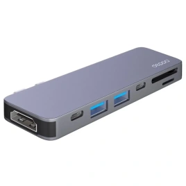 Хаб Deppa USB-C 7 в 1 (73121) Space Gray