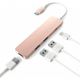 Хаб Satechi USB-C 4 в 1 (ST-CMAR) Rose Gold