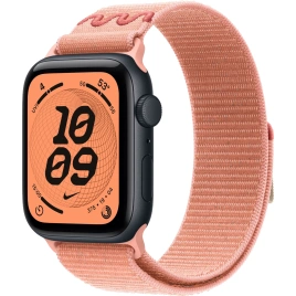 Смарт-часы Apple Watch SE (2025) 40mm Midnight Aluminum Case with Alpenglow Pink Nike Sport Loop