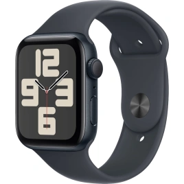 Смарт-часы Apple Watch SE (2024) 44mm Midnight Aluminium Case with Midnight Sport Band S/M (MXEJ3)