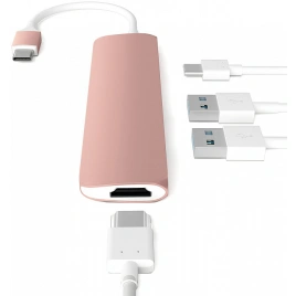 Хаб Satechi USB-C 4 в 1 (ST-CMAR) Rose Gold