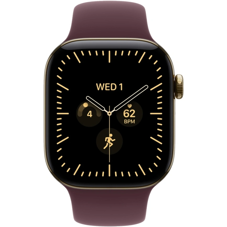 Смарт-часы Apple Watch Series 12 46mm Radiant Gold Titanium Case with Burgundy Sport Band S/M фото 3