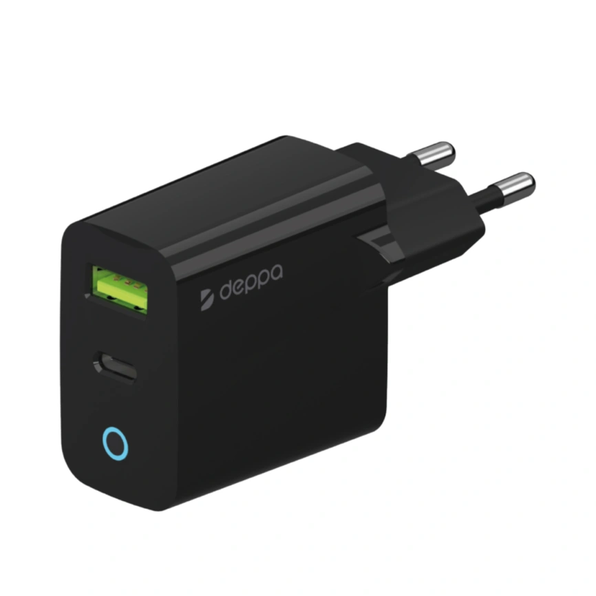 Сетевое зарядное устройство Deppa 33W USB-A/USB-C 11430 Black фото 1