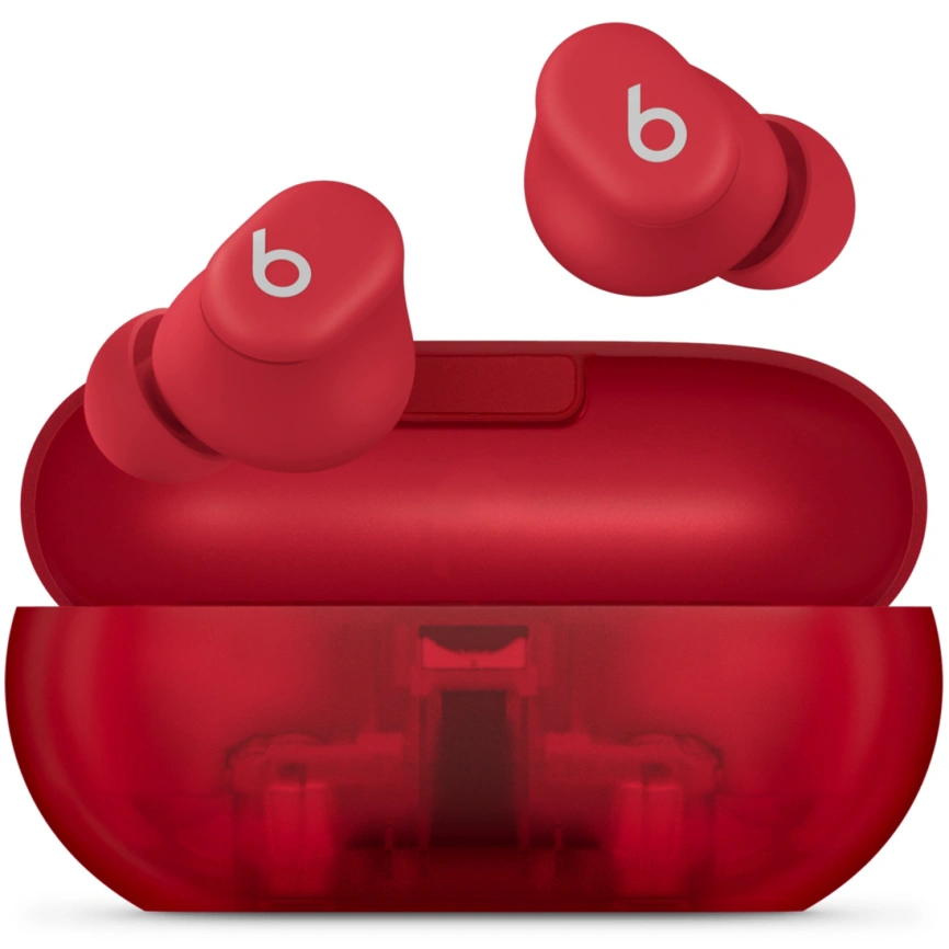 Наушники Beats Solo Buds Transparent Red фото 1