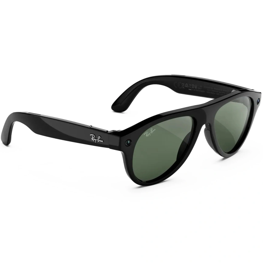 Умные очки Ray-Ban Aviator (Gen 3) Shiny Black Standard Transitions Graphite Green фото 4