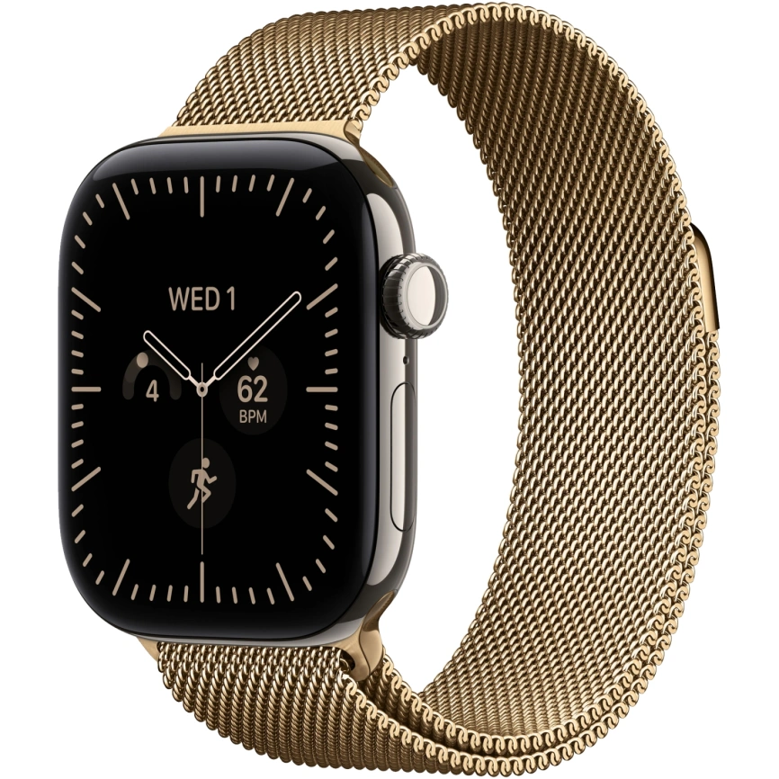 Смарт-часы Apple Watch Series 12 42mm Natural Titanium Case with Radiant Gold Milanese Loop фото 1