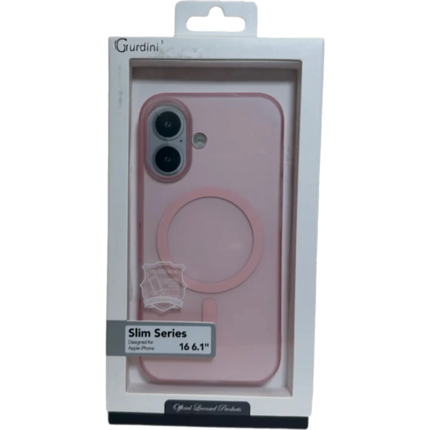 Чехол Gurdini Slim Series with MagSafe для iPhone 16 Pink фото 2