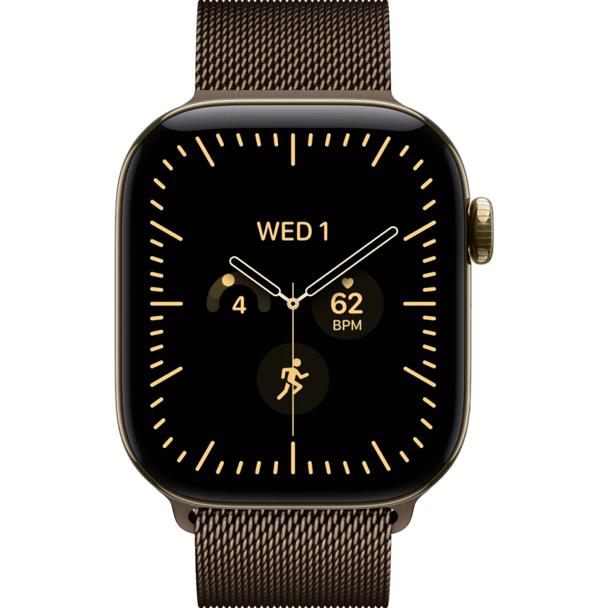 Смарт-часы Apple Watch Series 12 42mm Radiant Gold Titanium Case with Dark Bronze Milanese Loop фото 3