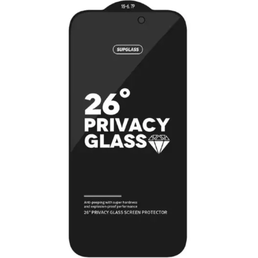 Защитное стекло Supglass Privacy Glass (9H) для iPhone 17 Pro Max фото 1