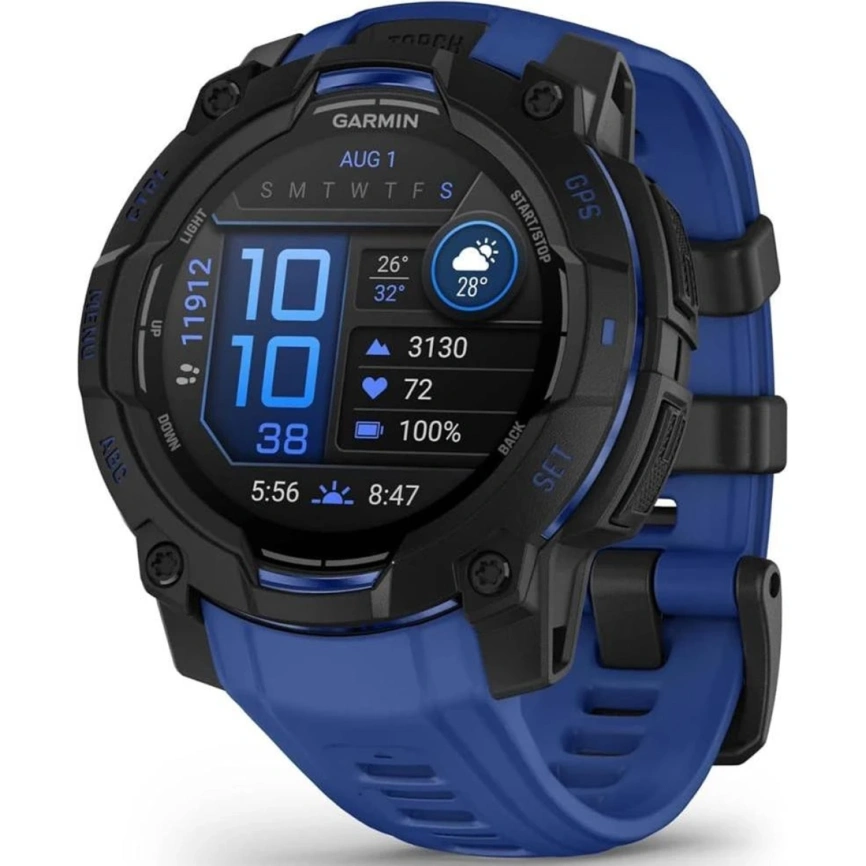 Смарт-часы Garmin Instinct 3 45mm Amoled Bolt Blue/Black Band (010-02936-03) фото 1