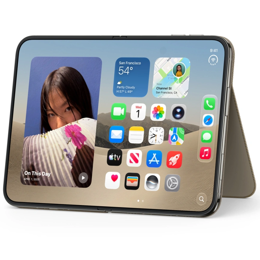 Чехол Apple Folio with Kickstand для iPhone Duo Taupe (MKR64) фото 5