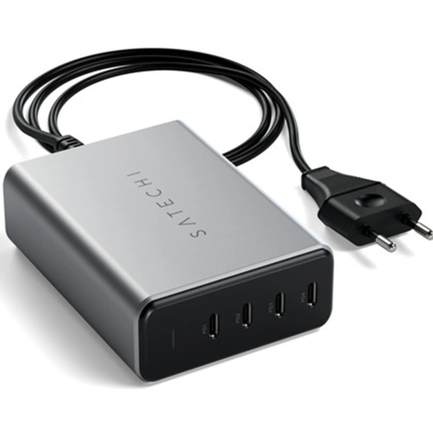 Сетевое зарядное устройство Satechi 165W USB-C 4-Port PD GaN Charger Space Gray фото 3