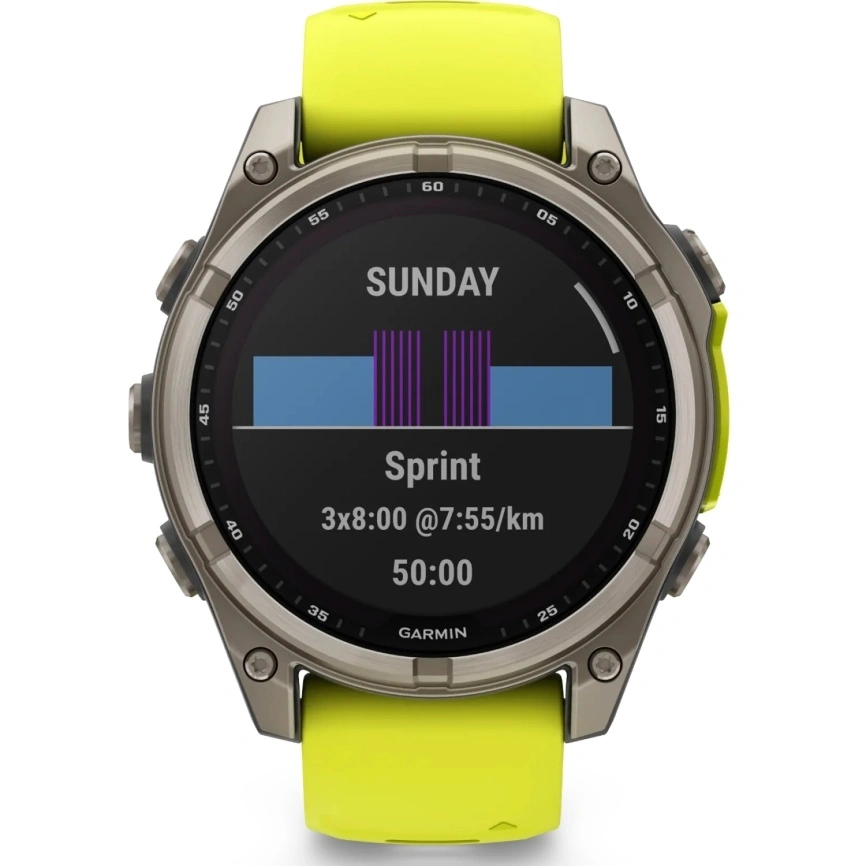 Смарт-часы Garmin Fenix 8 51mm Solar Sapphire (010-02907-21) Carbon Gray DLC Titanium with Yellow/Graphite Silicone Band фото 8